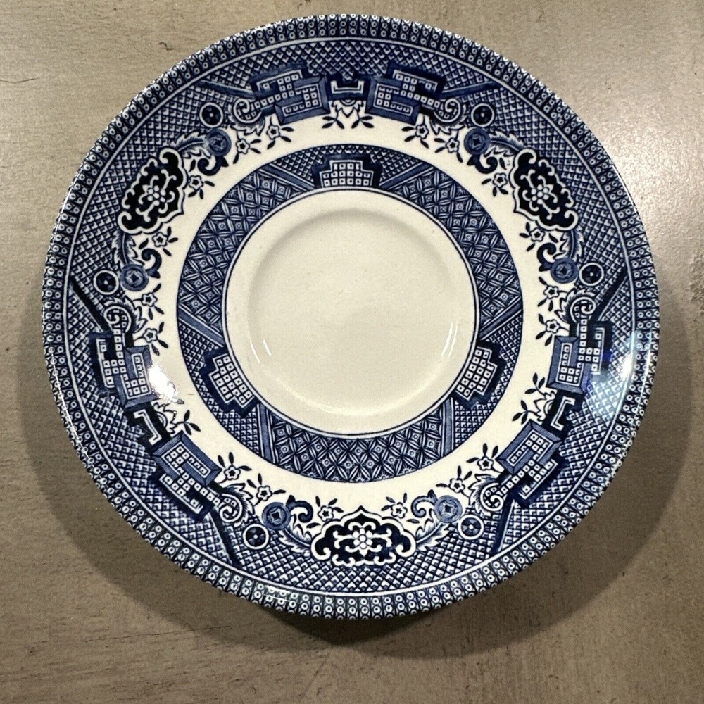 Churchill Blue Willow Saucer Bone China Made in England Blue   5 1/2" SAUCER